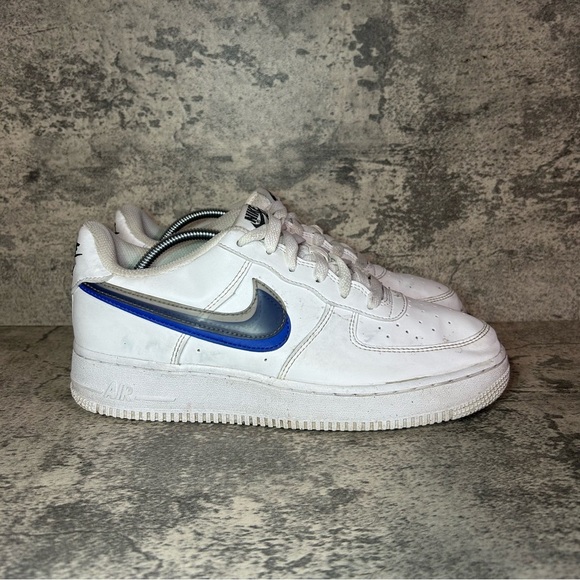 Nike Air Force 1 Sneakers Womens sz 8.5 - white/blue swoosh - Picture 1 of 6